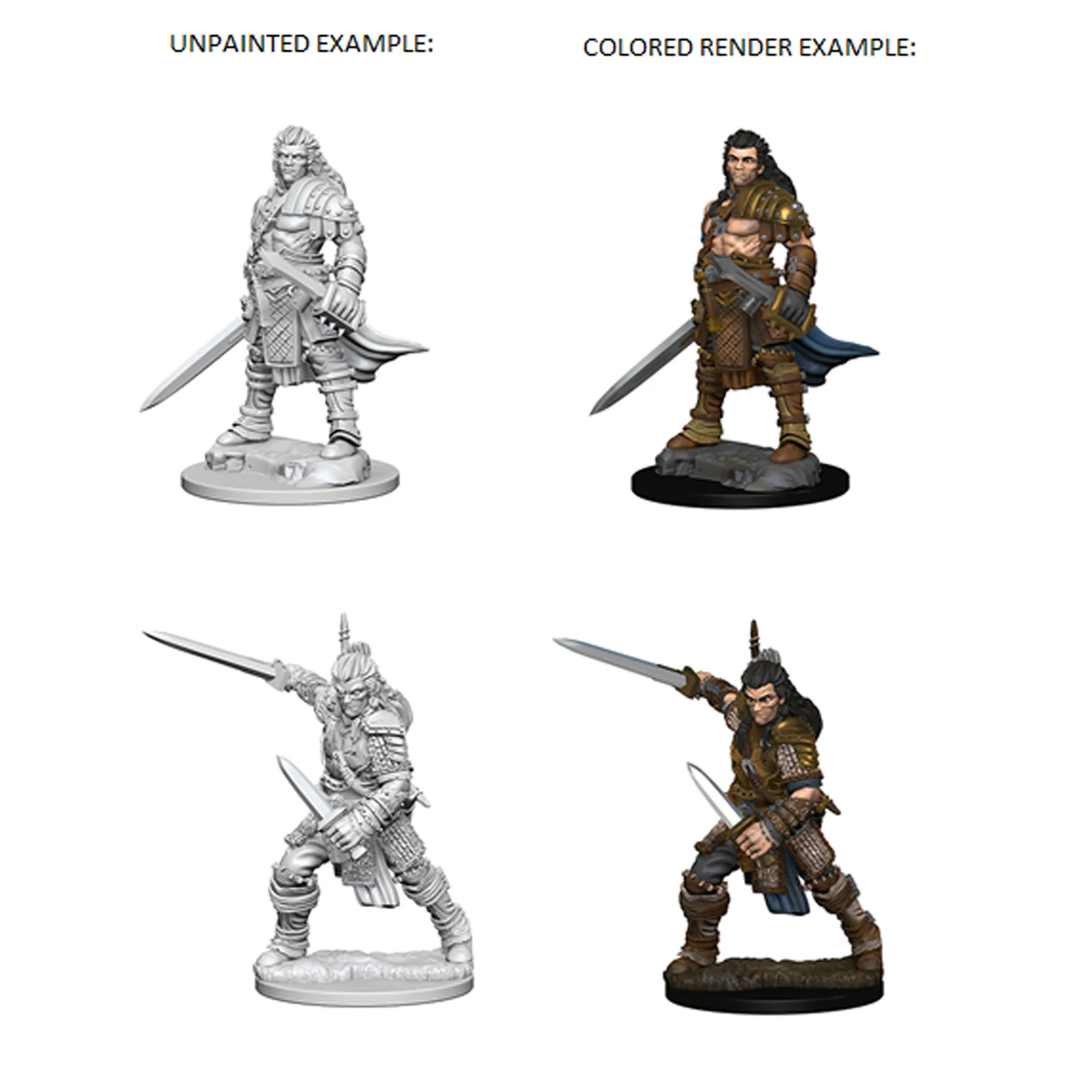 Pathfinder Battles Deep Cuts Unpainted Miniatures: Human Male Fighter - Image 2