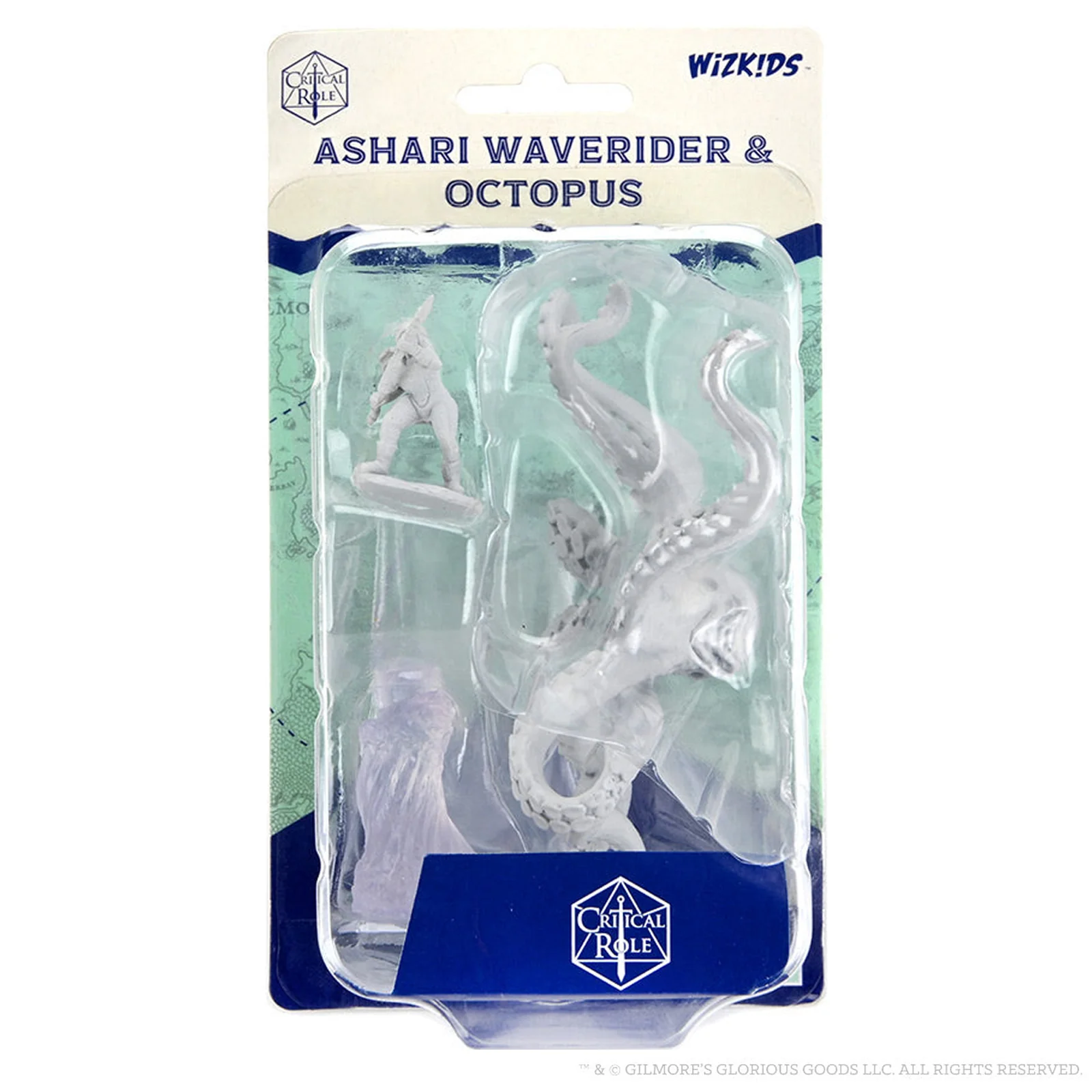 Critical Role Unpainted Miniatures: Ashari Waverider & Octopus