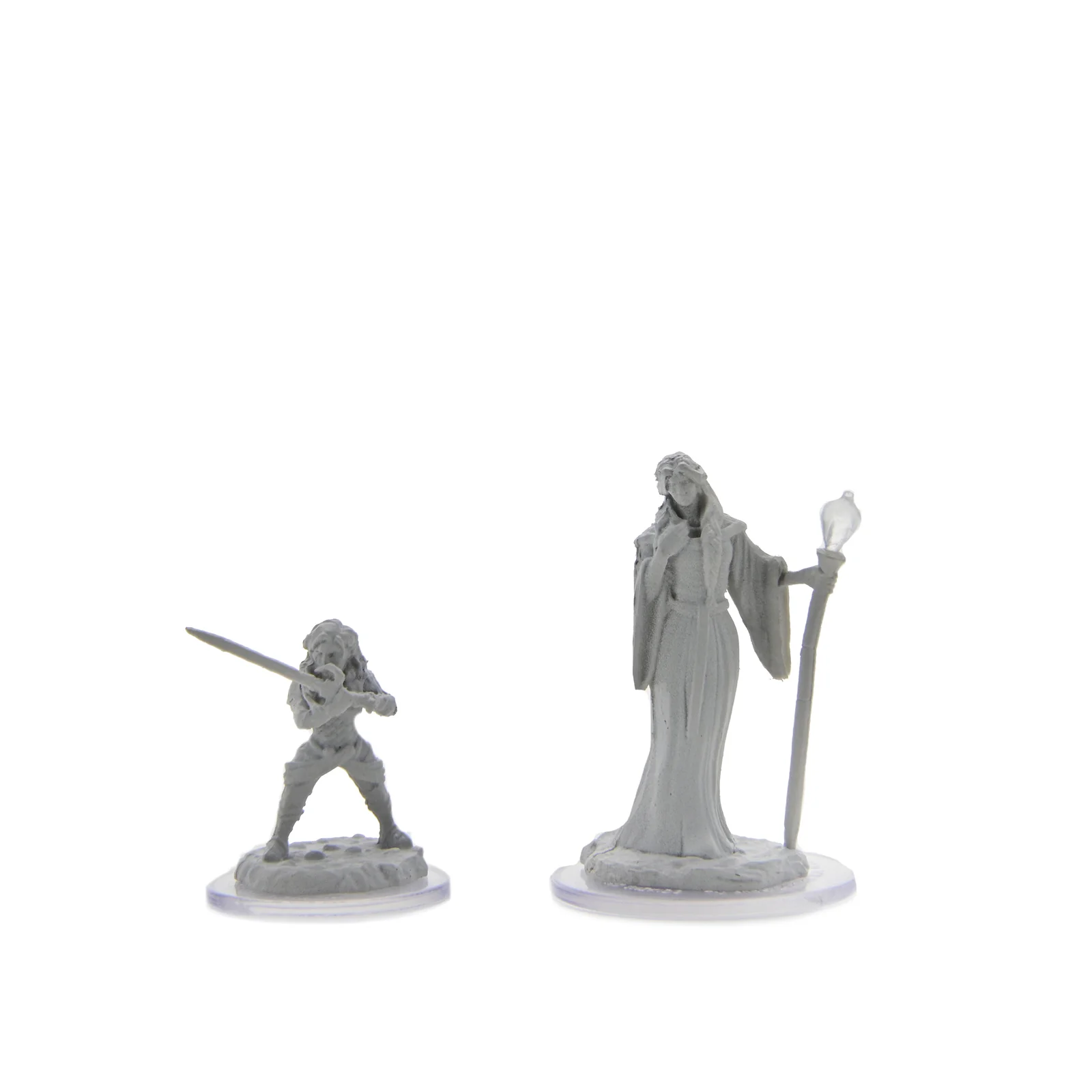 Critical Role Unpainted Miniatures: Human Wizard Female & Halfling Holy Warrior Female - Image 3