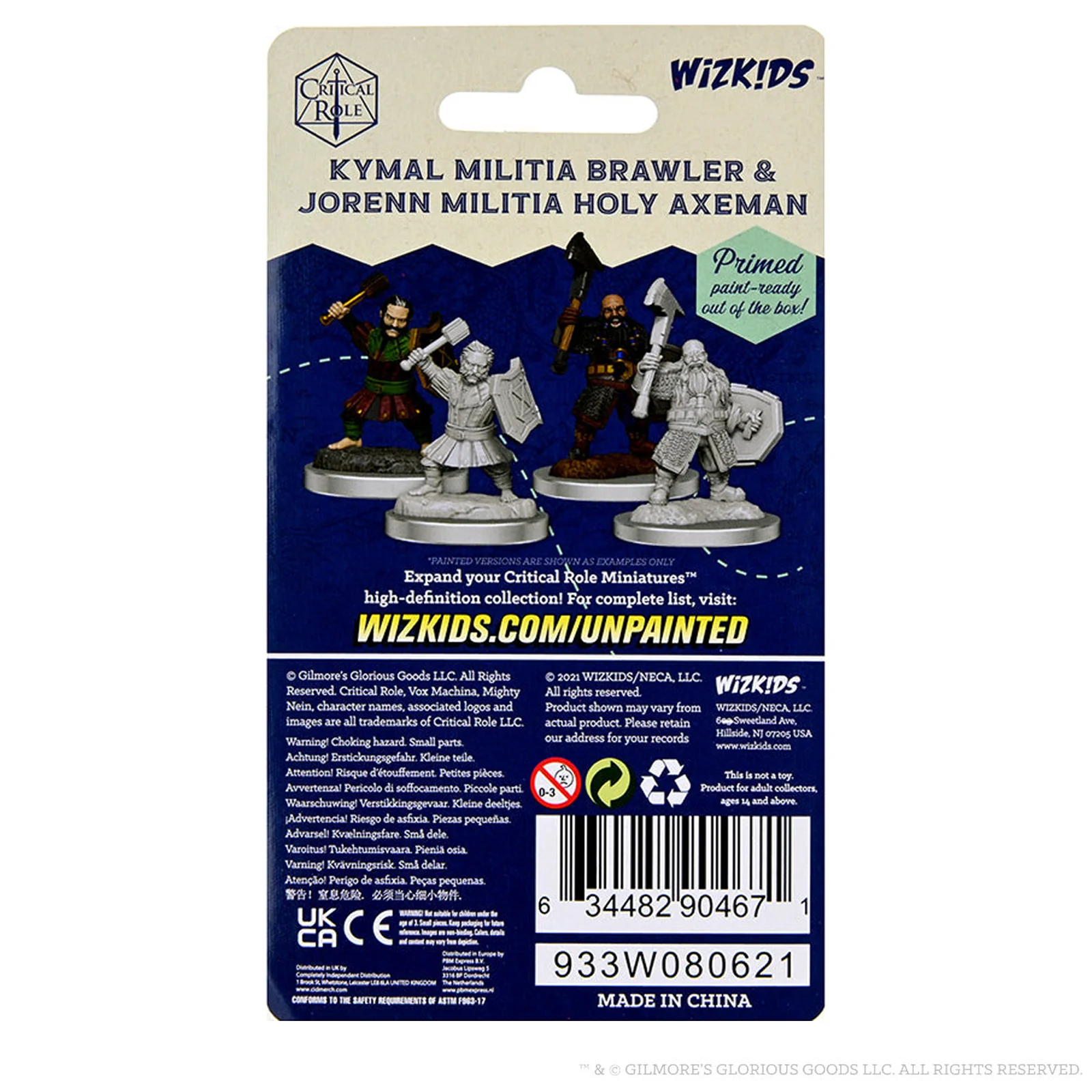 Critical Role Unpainted Miniatures: Kymal Militia Brawler & Jorenn Militia Holy Axeman - Image 2