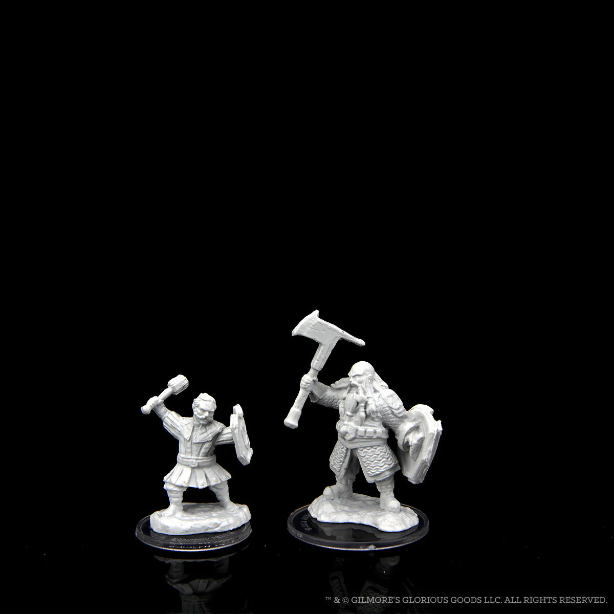Critical Role Unpainted Miniatures: Kymal Militia Brawler & Jorenn Militia Holy Axeman - Image 3