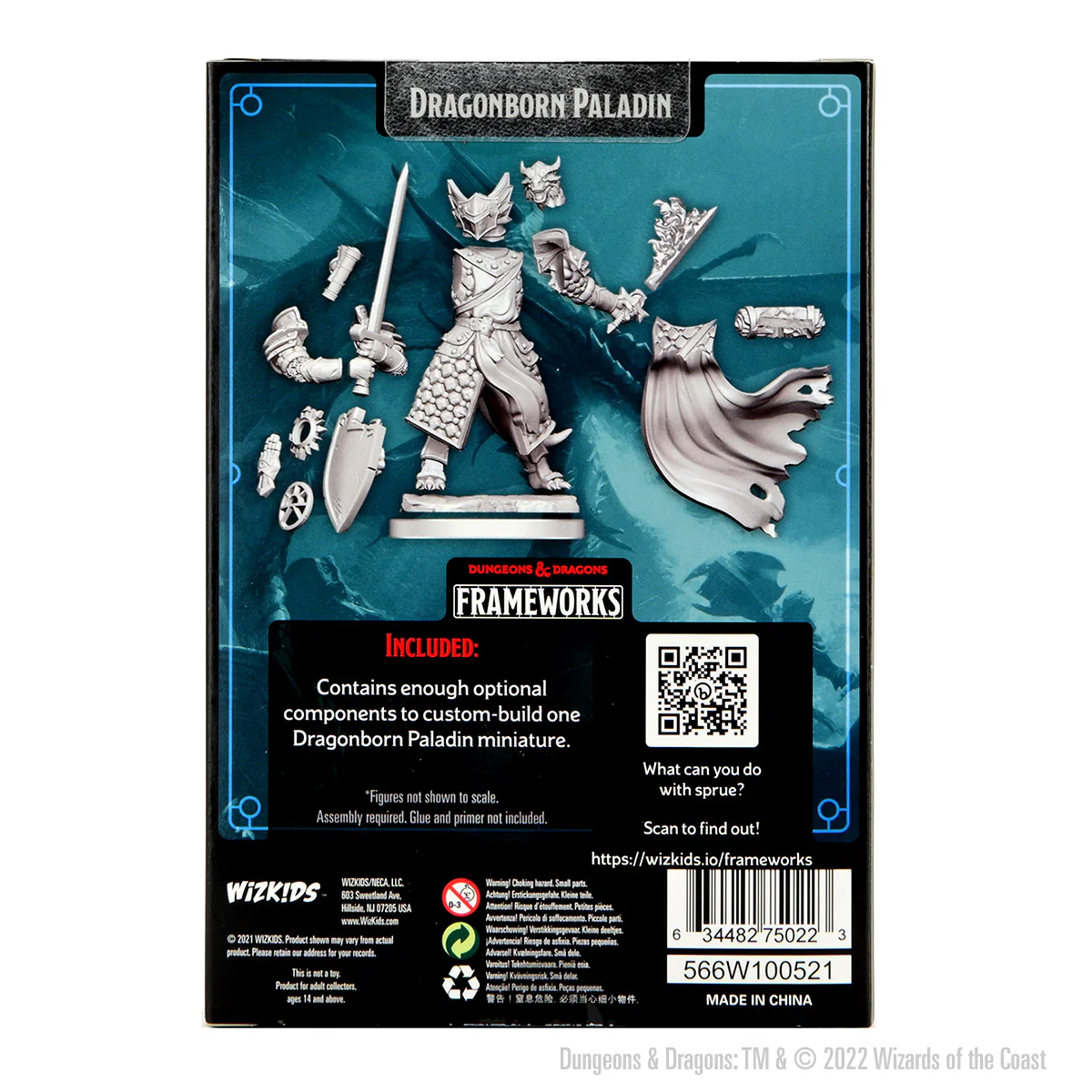 D&D Frameworks: Dragonborn Paladin Male - Unpainted and Unassembled - Image 2