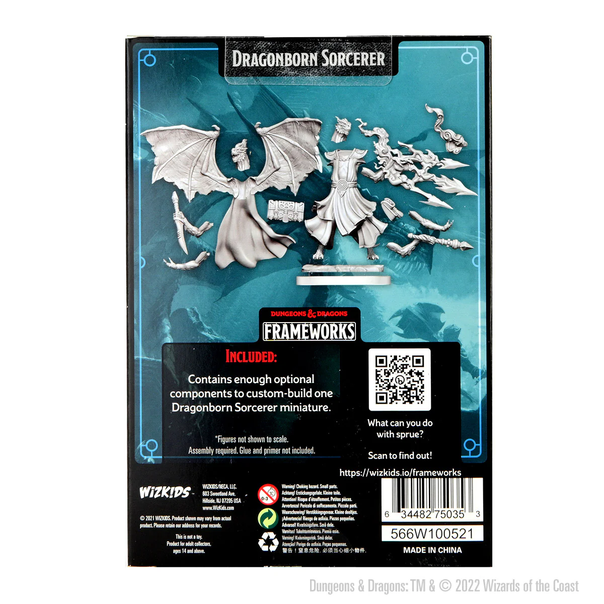 D&D Frameworks: Dragonborn Sorcerer Female - Unpainted and Unassembled - Image 2