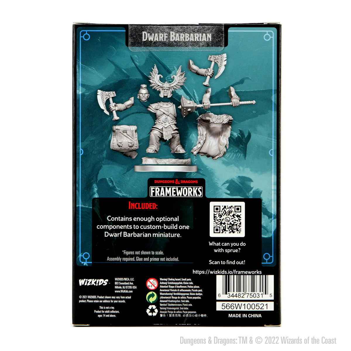 D&D Frameworks: Dwarf Barbarian Female - Unpainted and Unassembled - Image 2