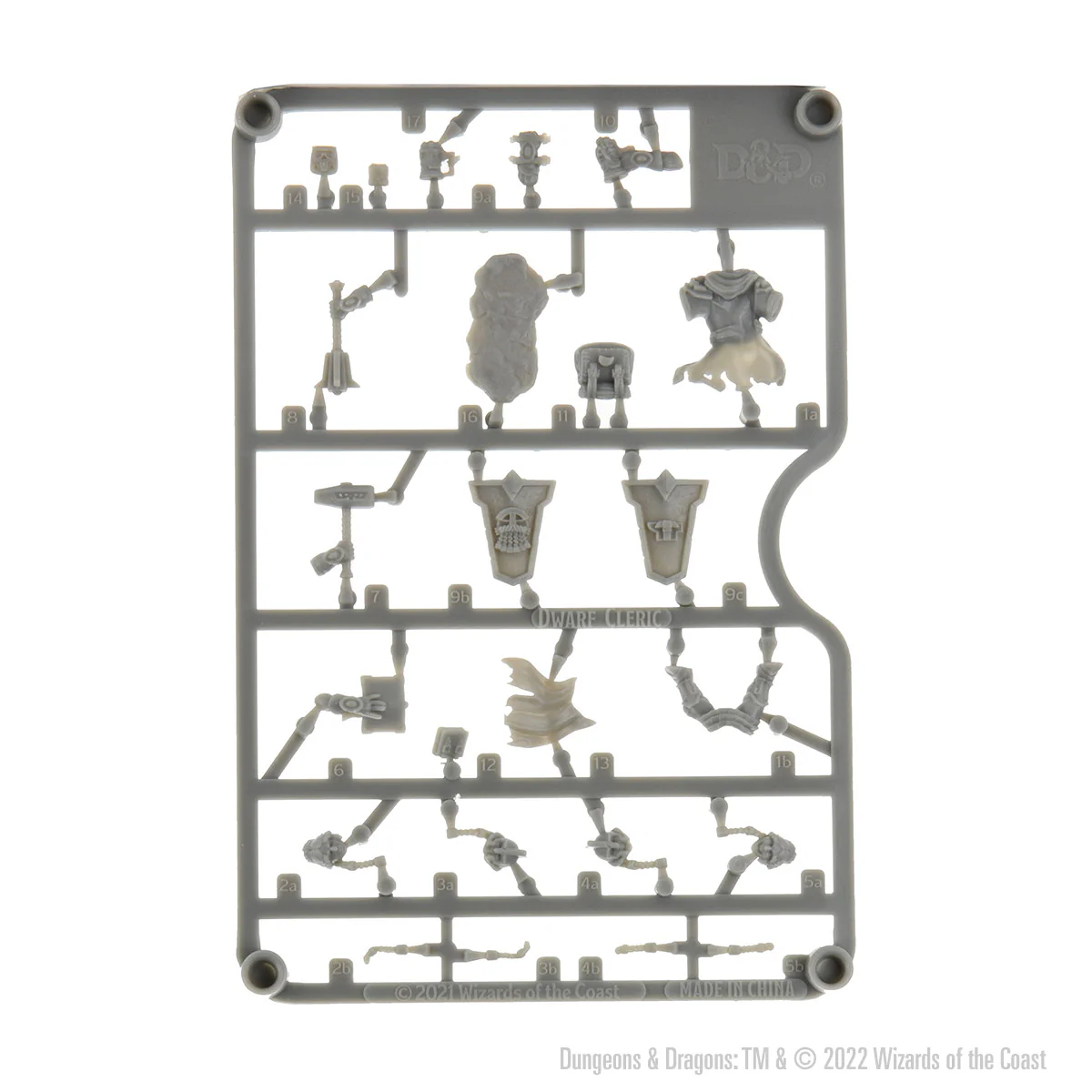 D&D Frameworks: Dwarf Cleric Female - Unpainted and Unassembled - Image 3