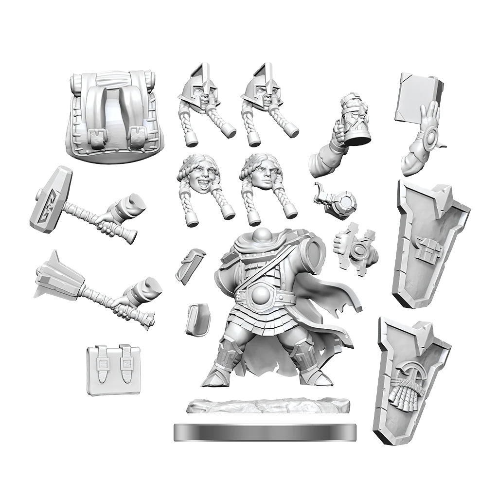 D&D Frameworks: Dwarf Cleric Female - Unpainted and Unassembled - Image 4