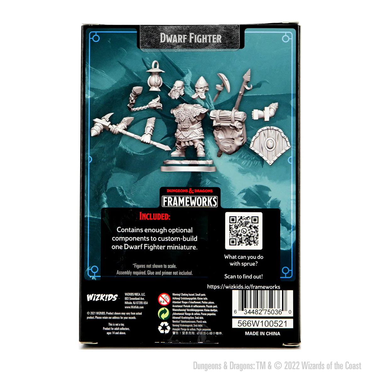 D&D Frameworks: Dwarf Fighter Male - Unpainted and Unassembled - Image 2