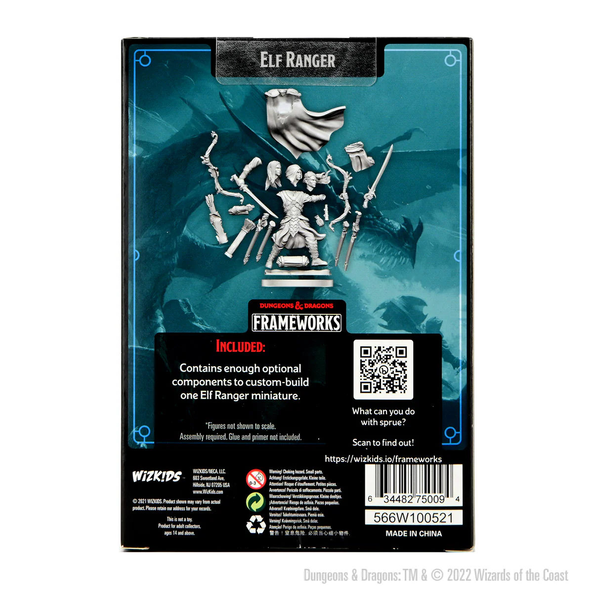 D&D Frameworks: Elf Ranger Male - Unpainted and Unassembled - Image 2