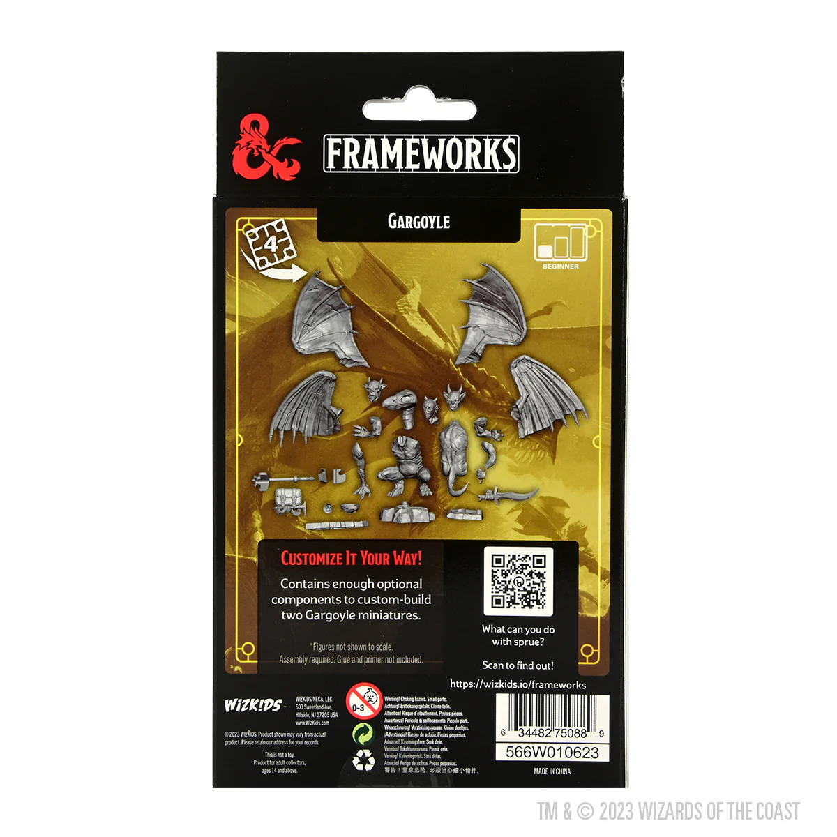 D&D Frameworks: Gargoyle - Unpainted and Unassembled - Image 2
