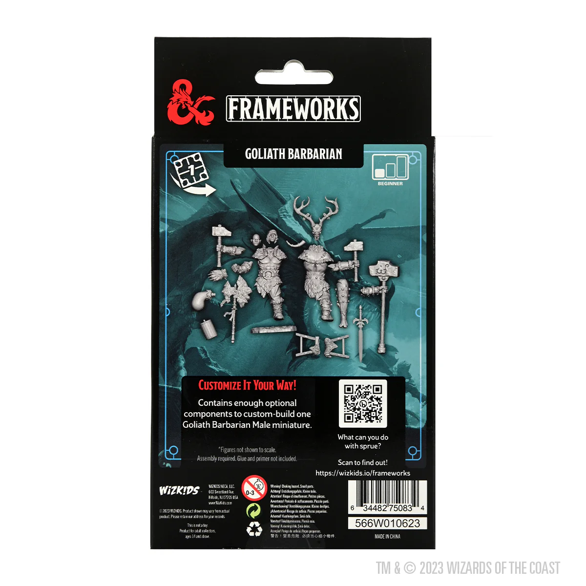 D&D Frameworks: Goliath Barbarian Male - Unpainted and Unassembled - Image 2