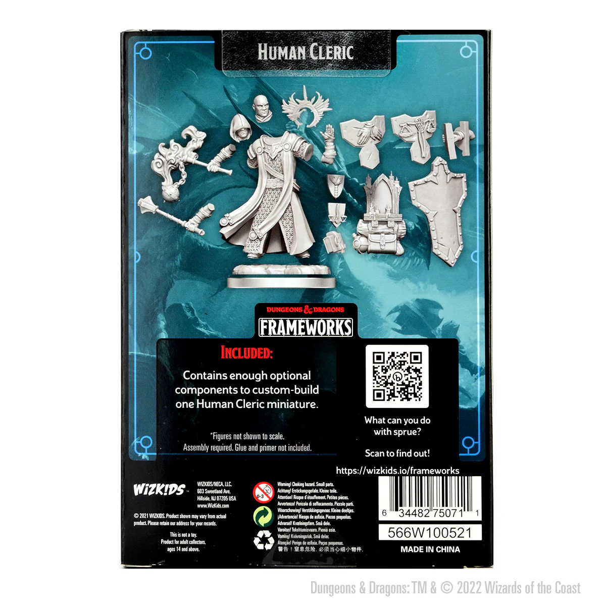 D&D Frameworks: Human Cleric Male - Unpainted and Unassembled - Image 2
