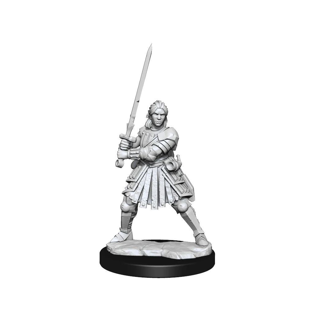 D&D Frameworks: Human Fighter Female - Unpainted and Unassembled - Image 3