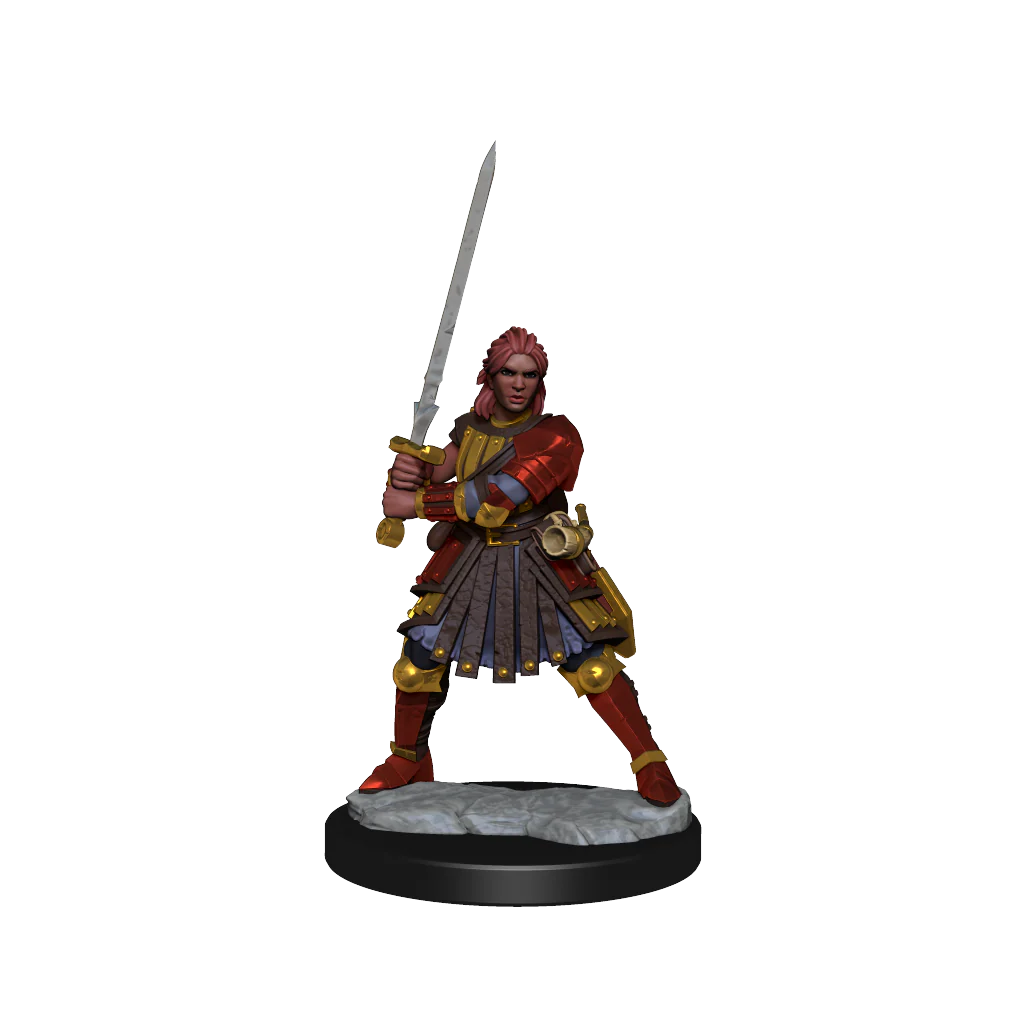 D&D Frameworks: Human Fighter Female - Unpainted and Unassembled - Image 4