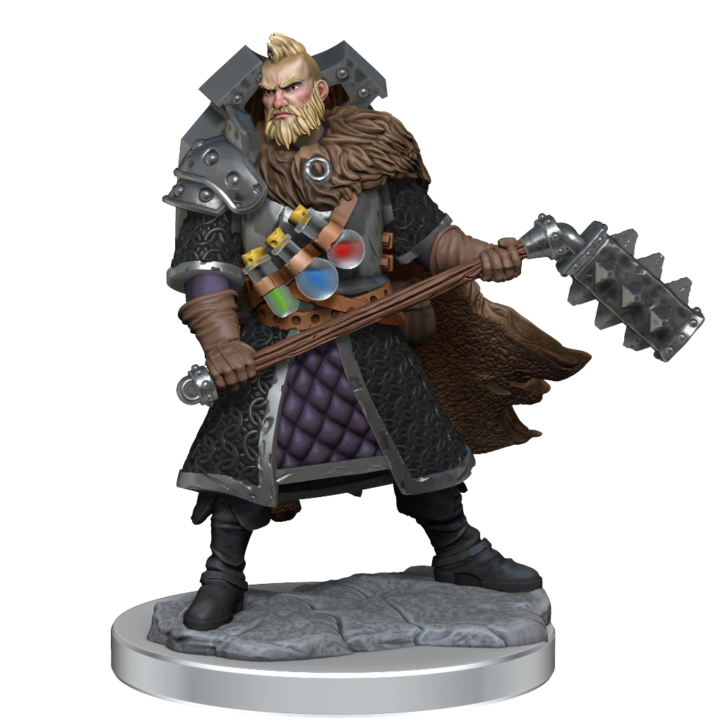 D&D Frameworks: Human Fighter Male - Unpainted and Unassembled - Image 2