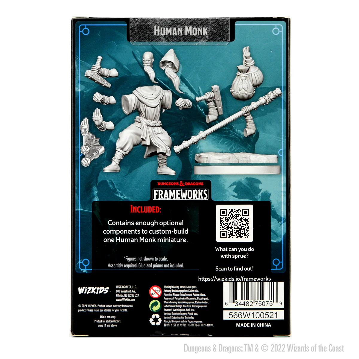 D&D Frameworks: Human Monk Male - Unpainted and Unassembled - Image 2