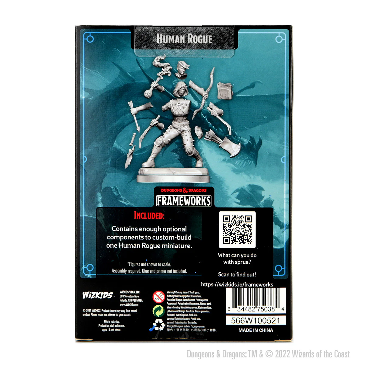 D&D Frameworks: Human Rogue Female - Unpainted and Unassembled - Image 2
