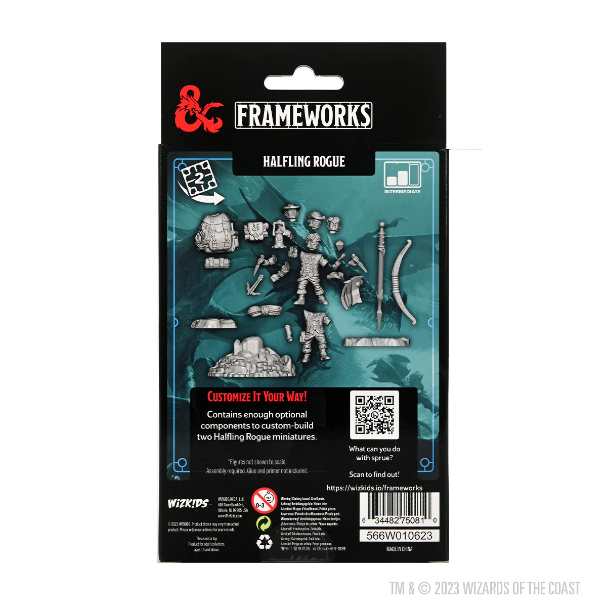 D&D Frameworks: Male Halfling Rogue - Unpainted and Unassembled - Image 2