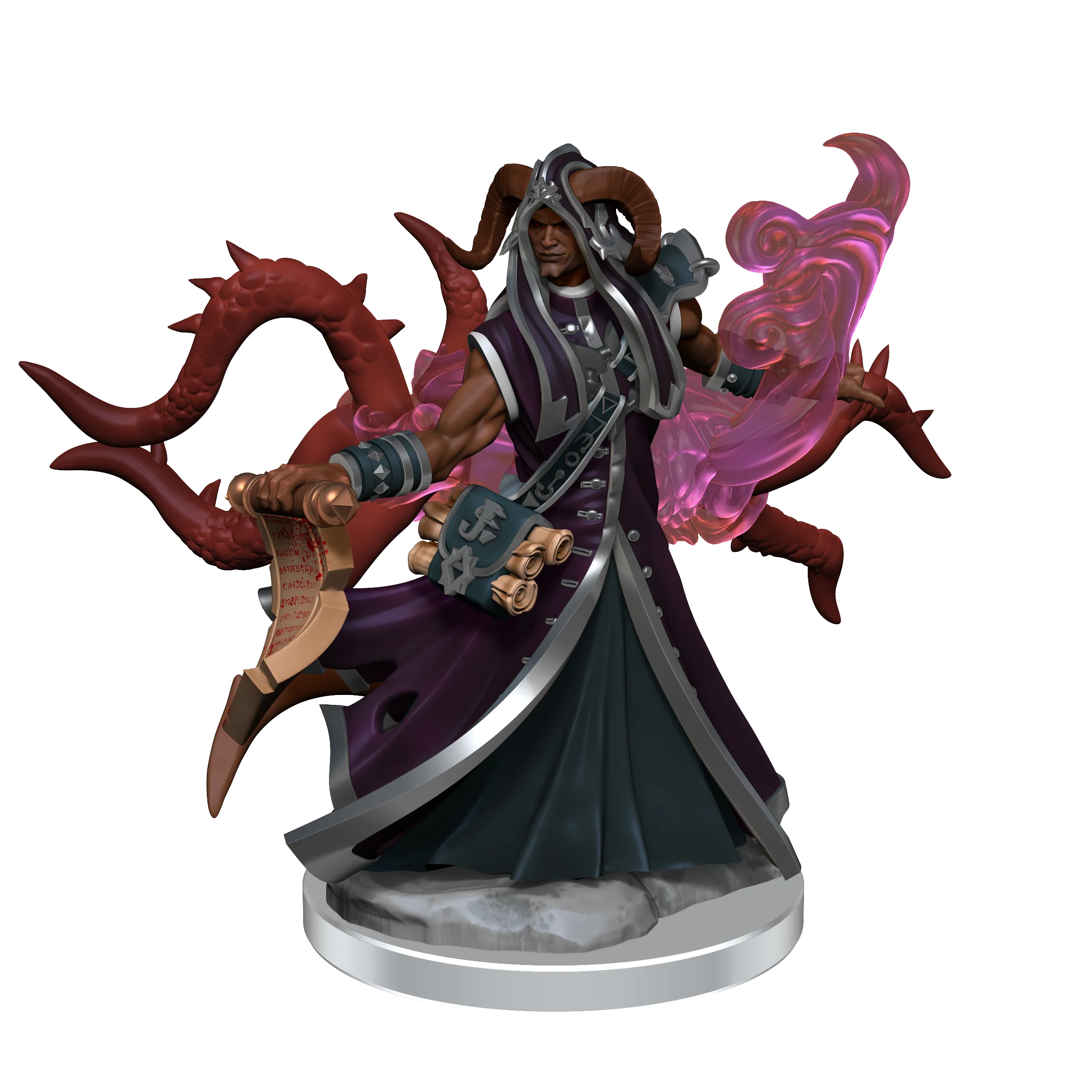 D&D Frameworks: Tiefling Warlock Male - Unpainted and Unassembled - Image 2