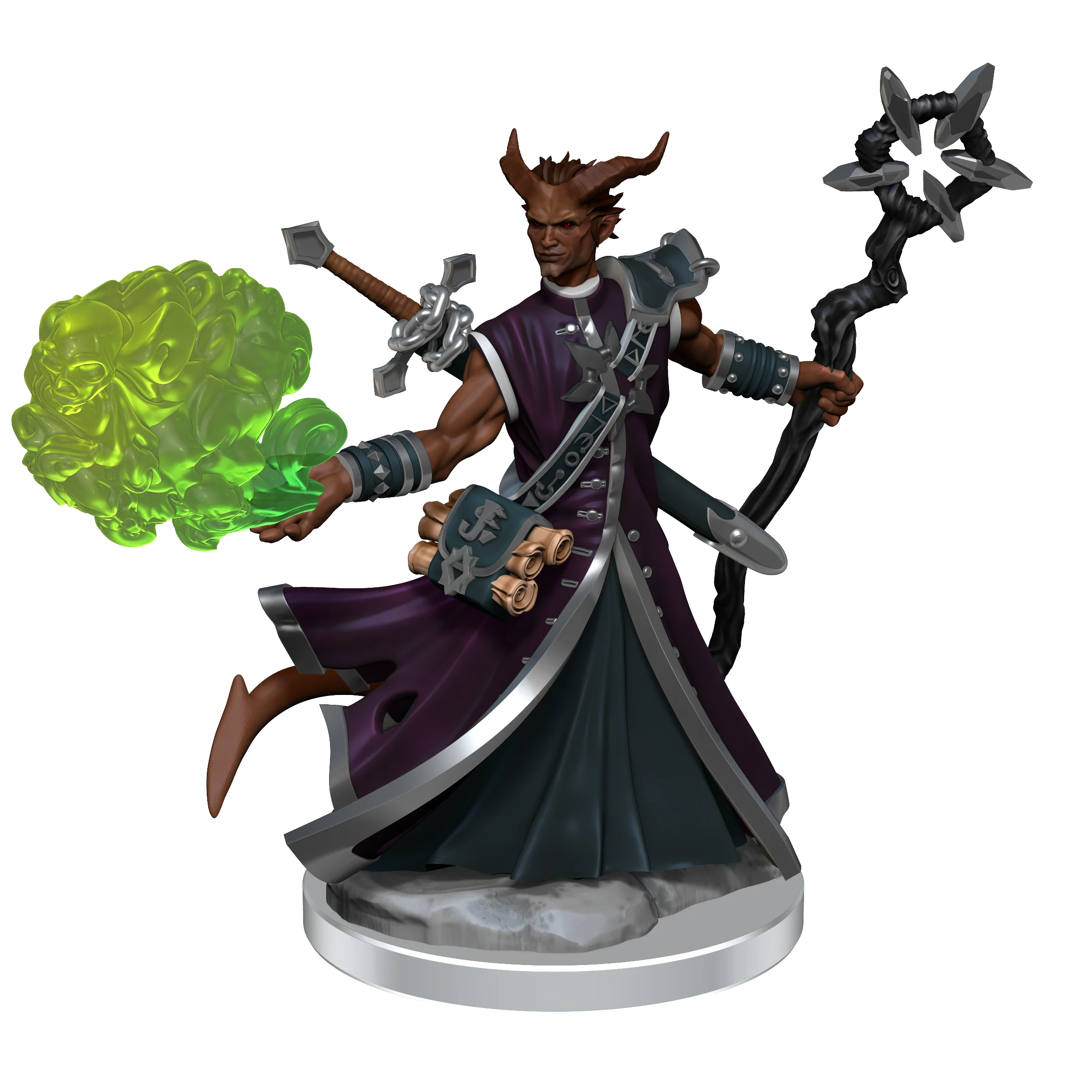 D&D Frameworks: Tiefling Warlock Male - Unpainted and Unassembled - Image 4