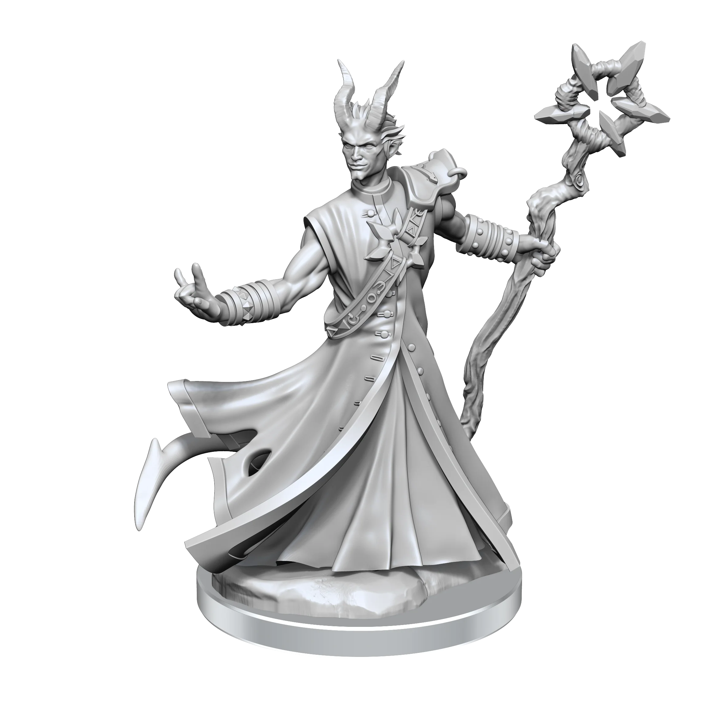 D&D Frameworks: Tiefling Warlock Male - Unpainted and Unassembled - Image 5