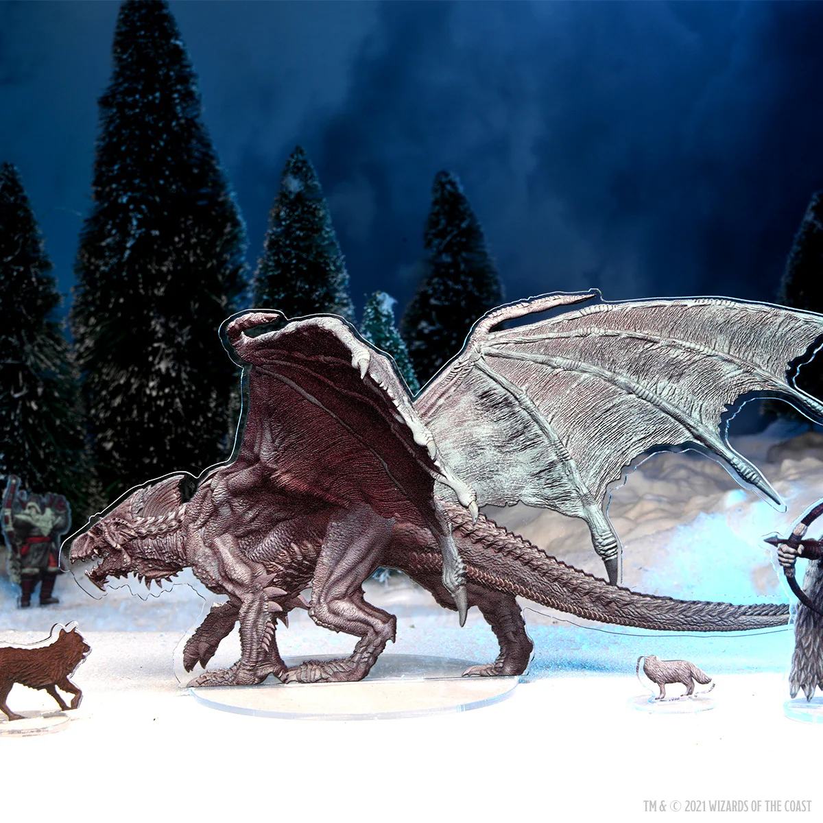 D&D Idols of the Realms: Icewind Dale Rime of the Frostmaiden - Young Adult White Dragon - 2D Set - Image 5