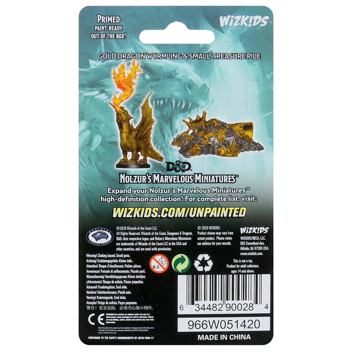 D&D Nolzur's Marvelous Miniatures - Gold Dragon Wyrmling & Small Treasure Pile - Image 2