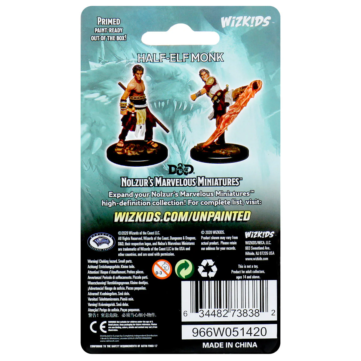 D&D Nolzur's Marvelous Miniatures - Male Half-Elf Monk - Image 2