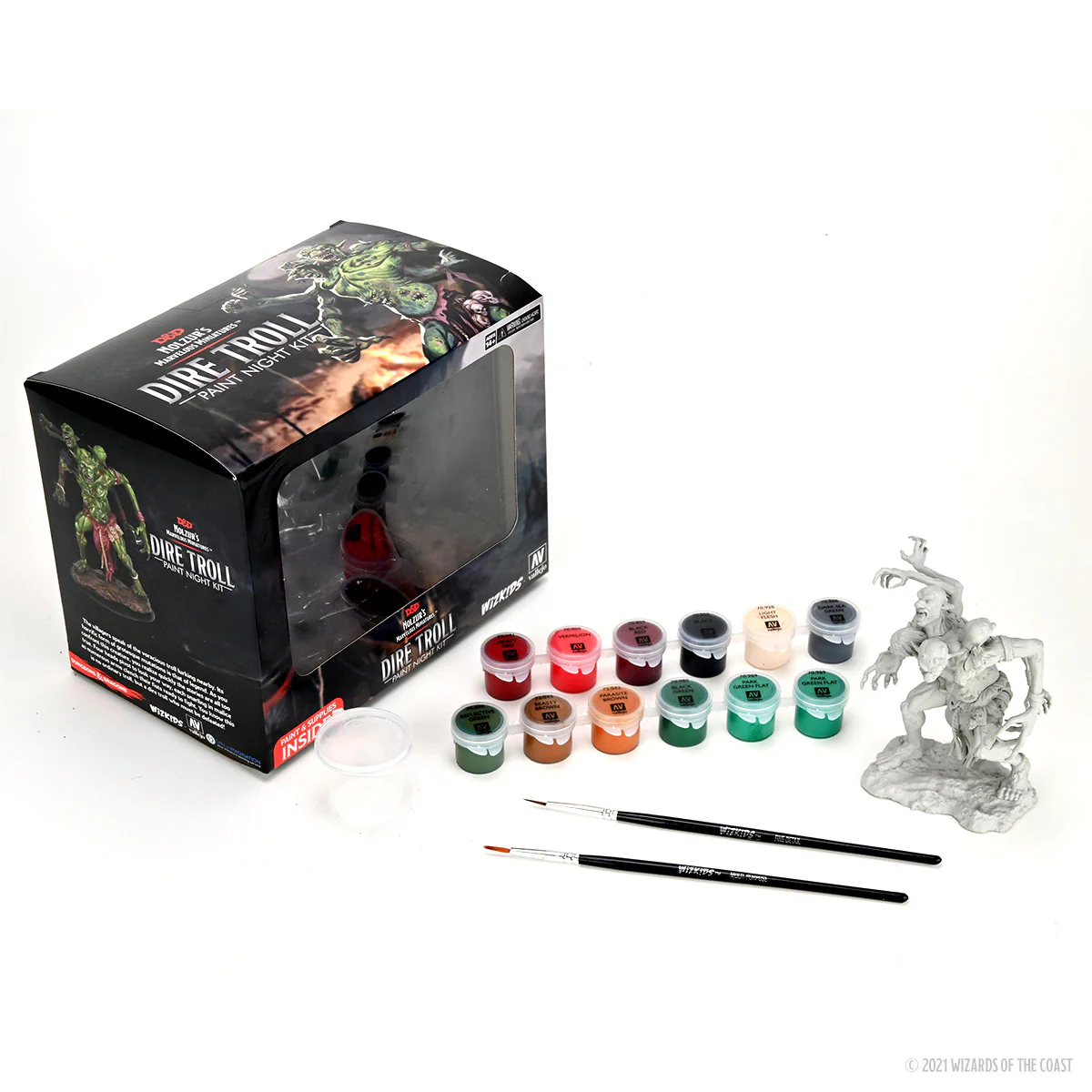 (DING & DENT) Dungeons & Dragons Nolzur's Marvelous Miniatures: Dire Troll - Paint Night Kit - Image 2