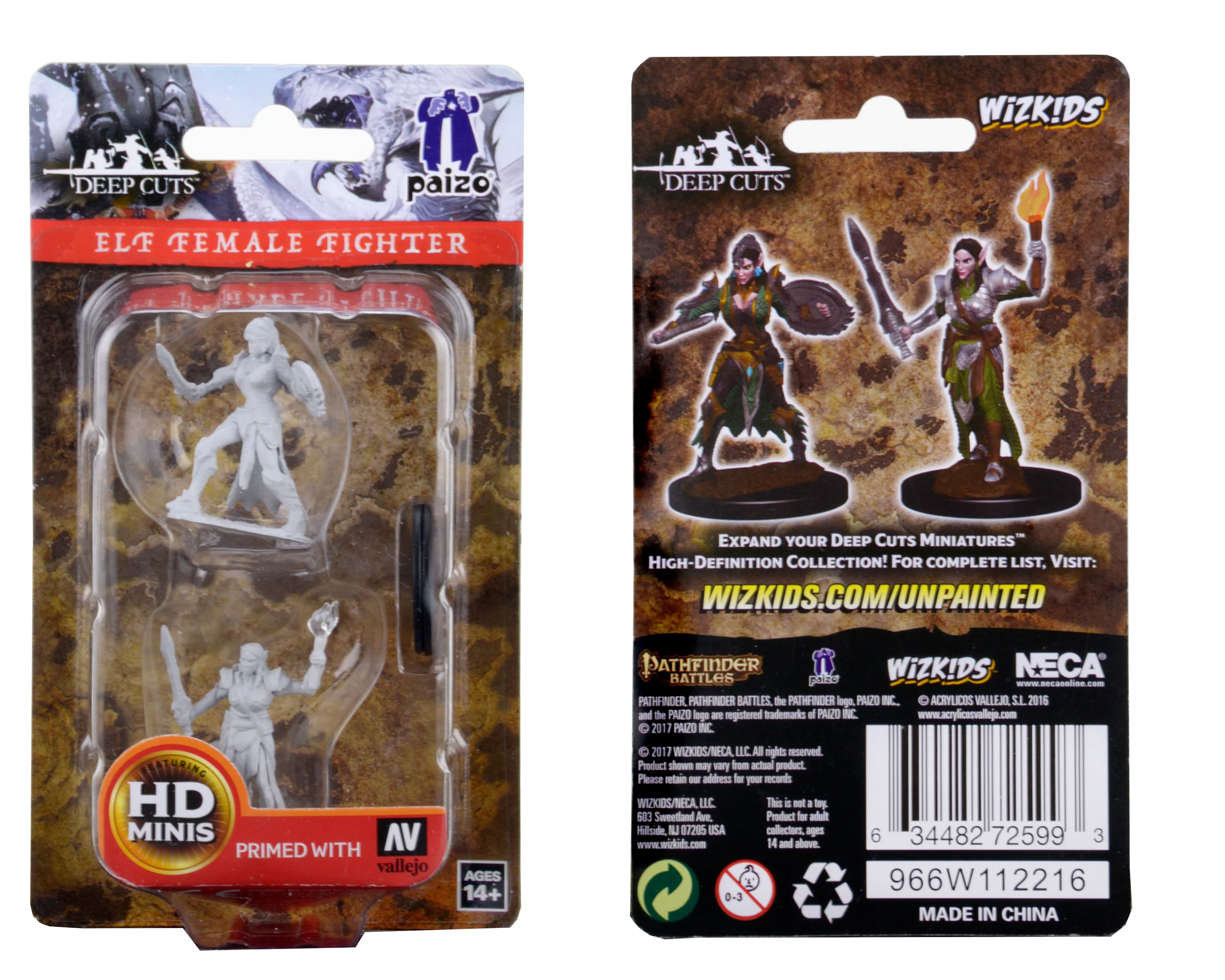 Pathfinder Battles Deep Cuts Unpainted Miniatures: Elf Female Fighter