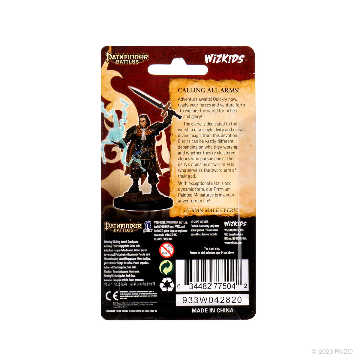 Pathfinder Battles: Premium Painted Figure - Human Cleric Male - Image 2