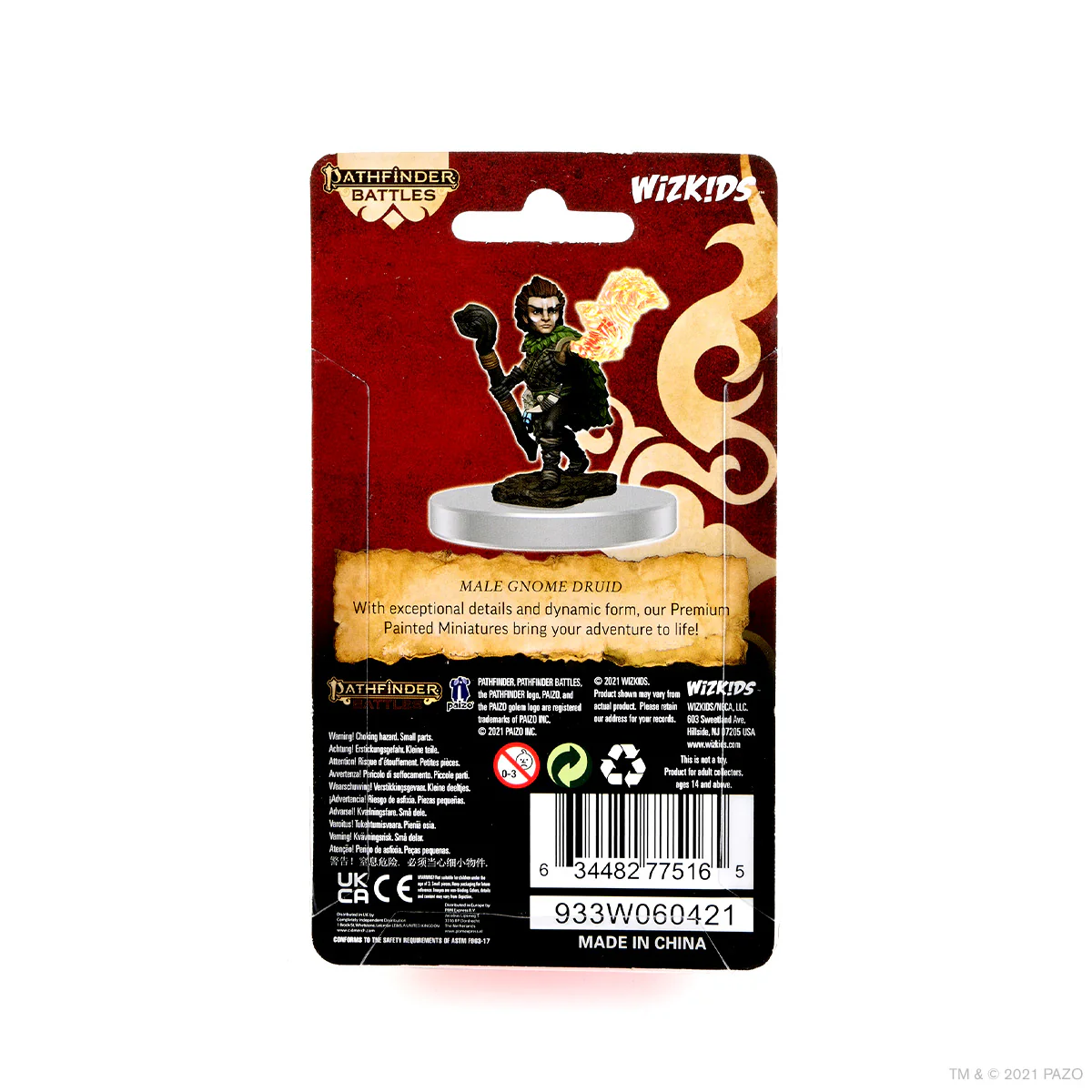 Pathfinder Battles: Premium Painted Figure - Male Gnome Druid - Image 2