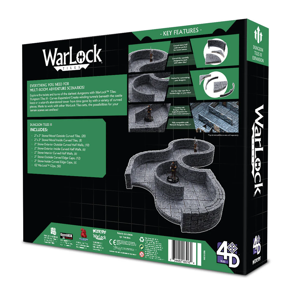 WarLock Tiles: Expansion - Dungeon Tile III - Curves - Image 2