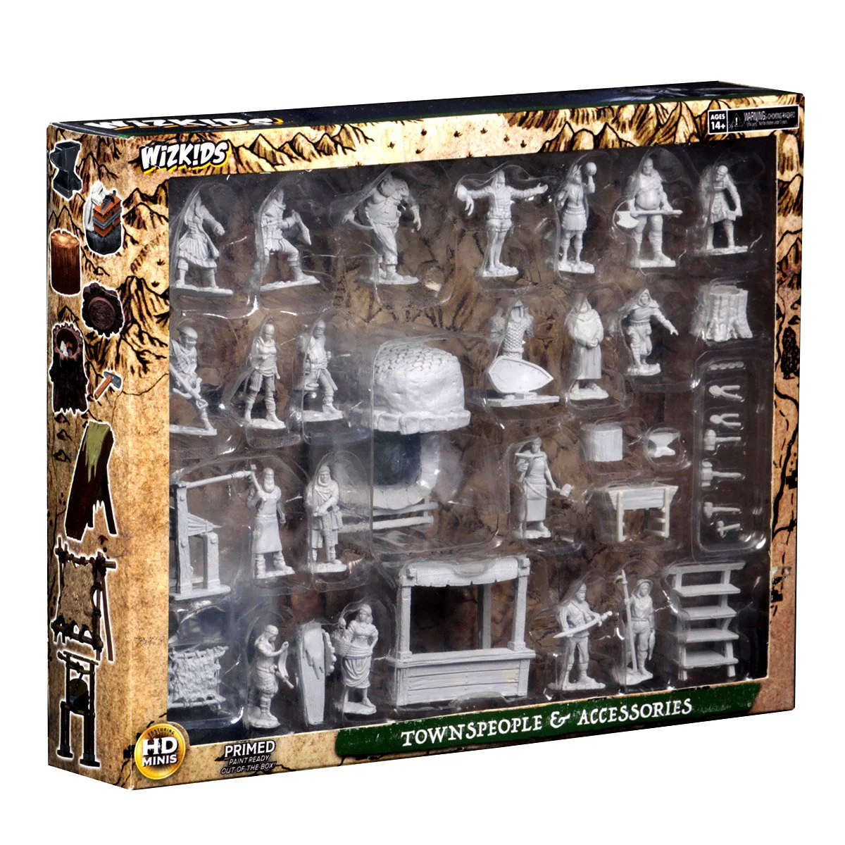 WizKids Deep Cuts: Townspeople & Accessories Unpainted Miniatures