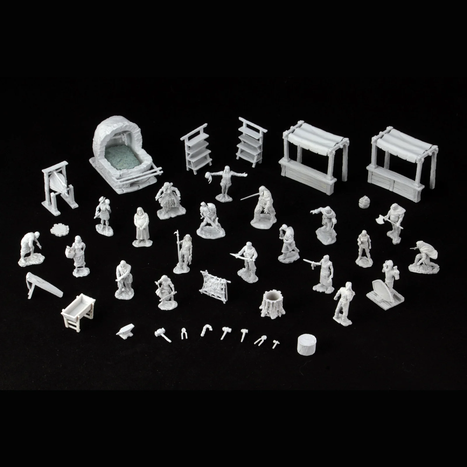 WizKids Deep Cuts: Townspeople & Accessories Unpainted Miniatures - Image 3