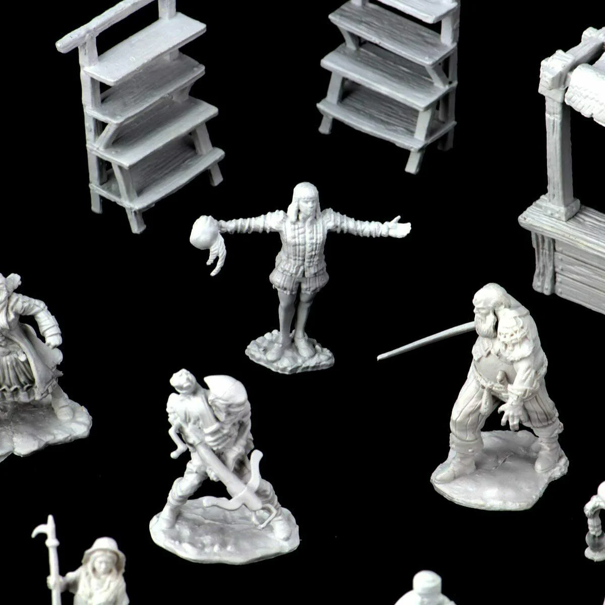 WizKids Deep Cuts: Townspeople & Accessories Unpainted Miniatures - Image 4