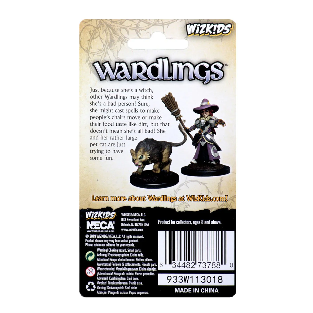 WizKids Wardlings Painted RPG Figures: Girl Witch & Witch's Cat - Image 2