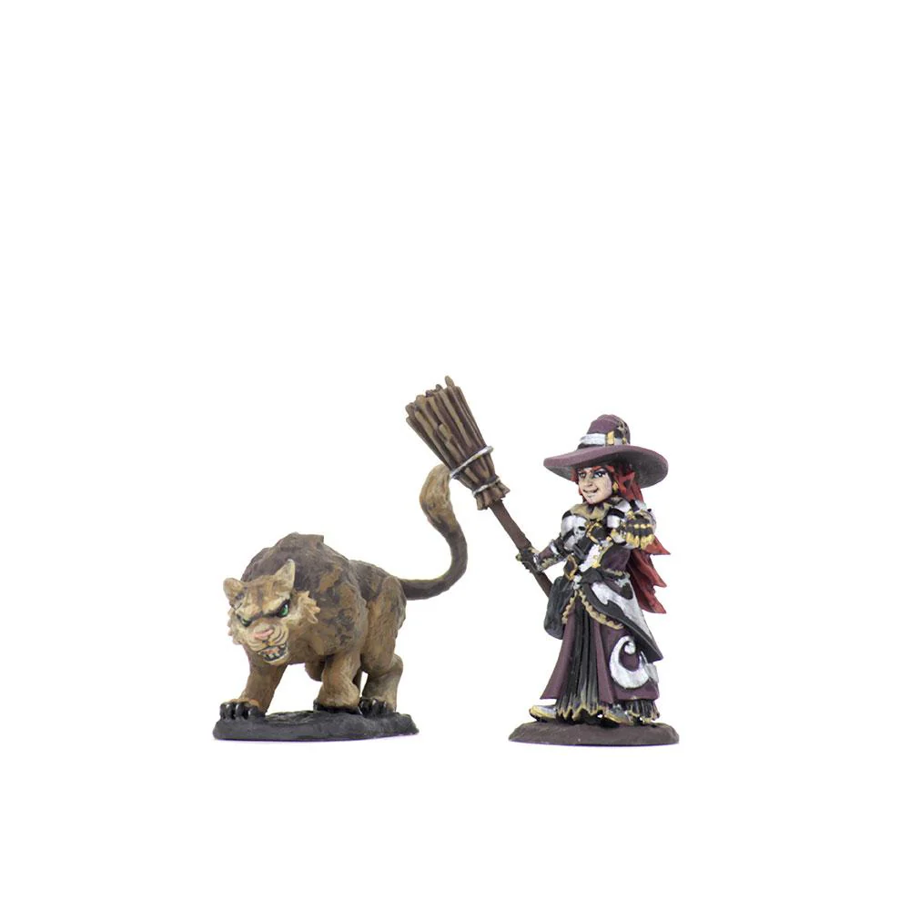 WizKids Wardlings Painted RPG Figures: Girl Witch & Witch's Cat - Image 4