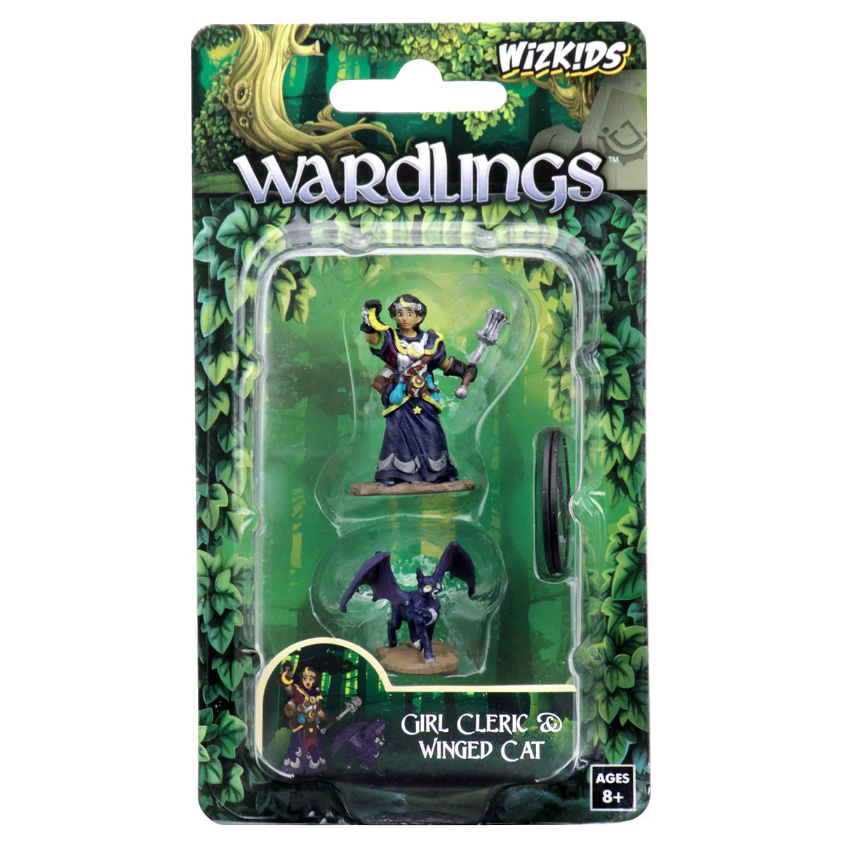 Wizkids Wardlings Painted Miniatures: Girl Cleric & Winged Cat