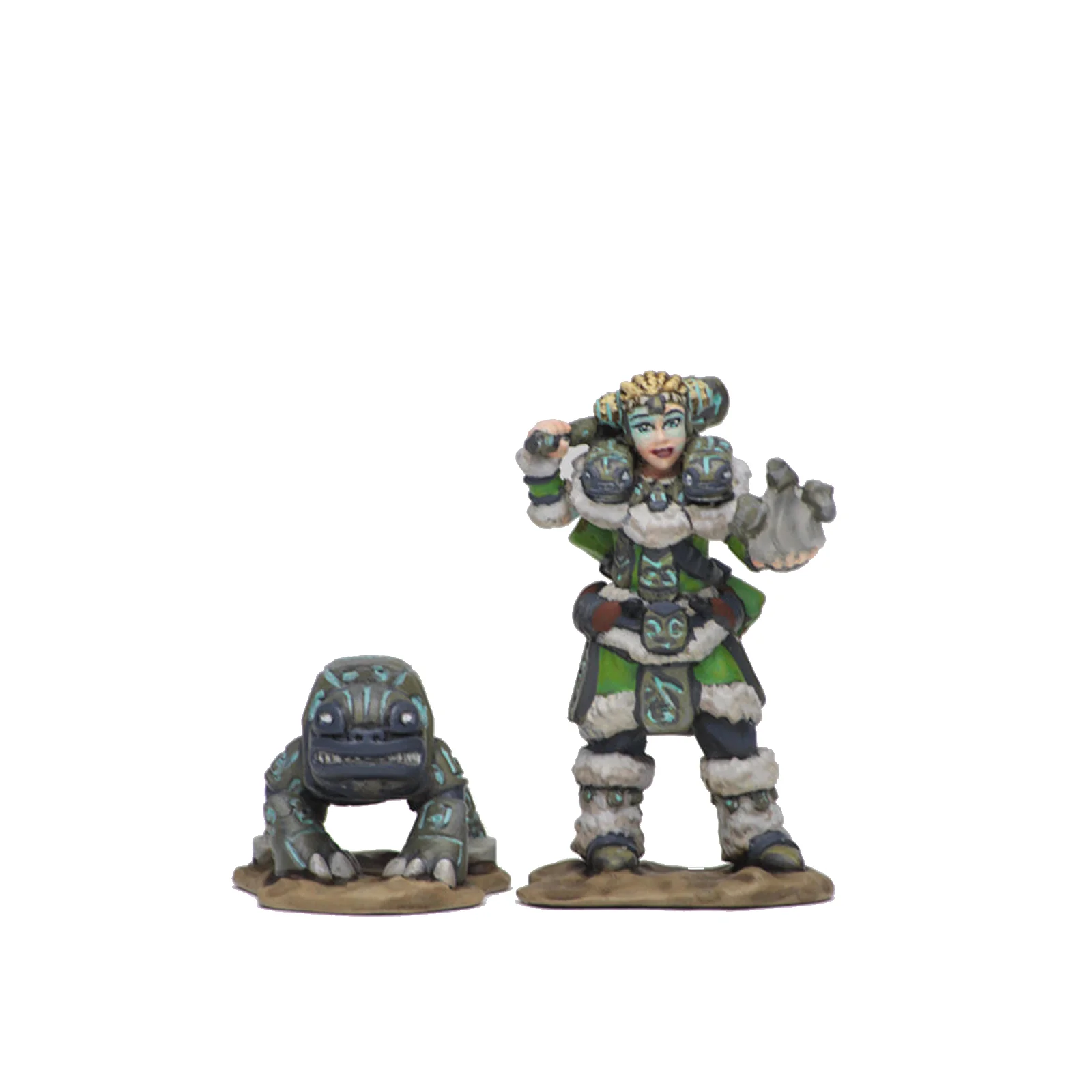 Wizkids Wardlings Painted Miniatures: Girl Druid & Stone Creature - Image 3