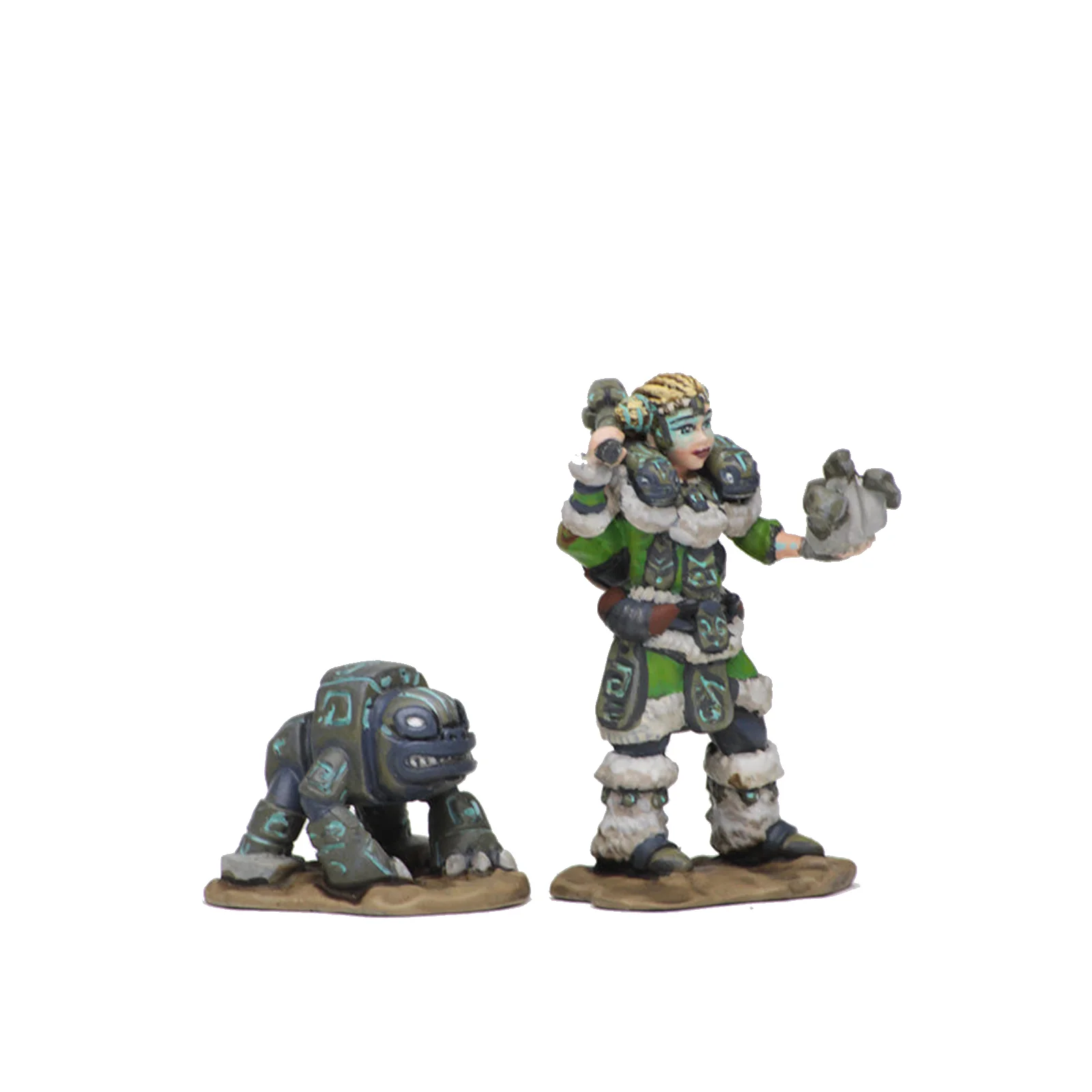 Wizkids Wardlings Painted Miniatures: Girl Druid & Stone Creature - Image 4