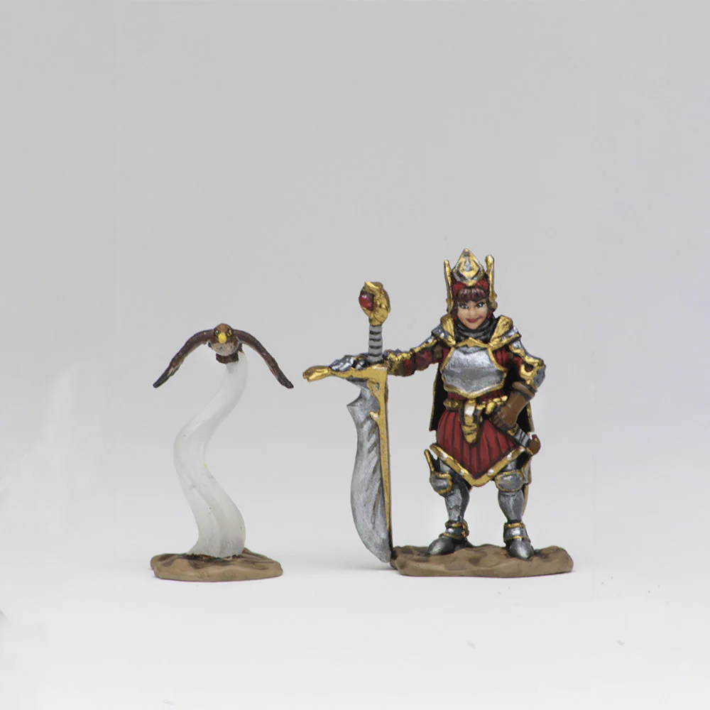 WizKids Wardlings RPG Figures: Girl Fighter & Hunting Falcon - Image 3