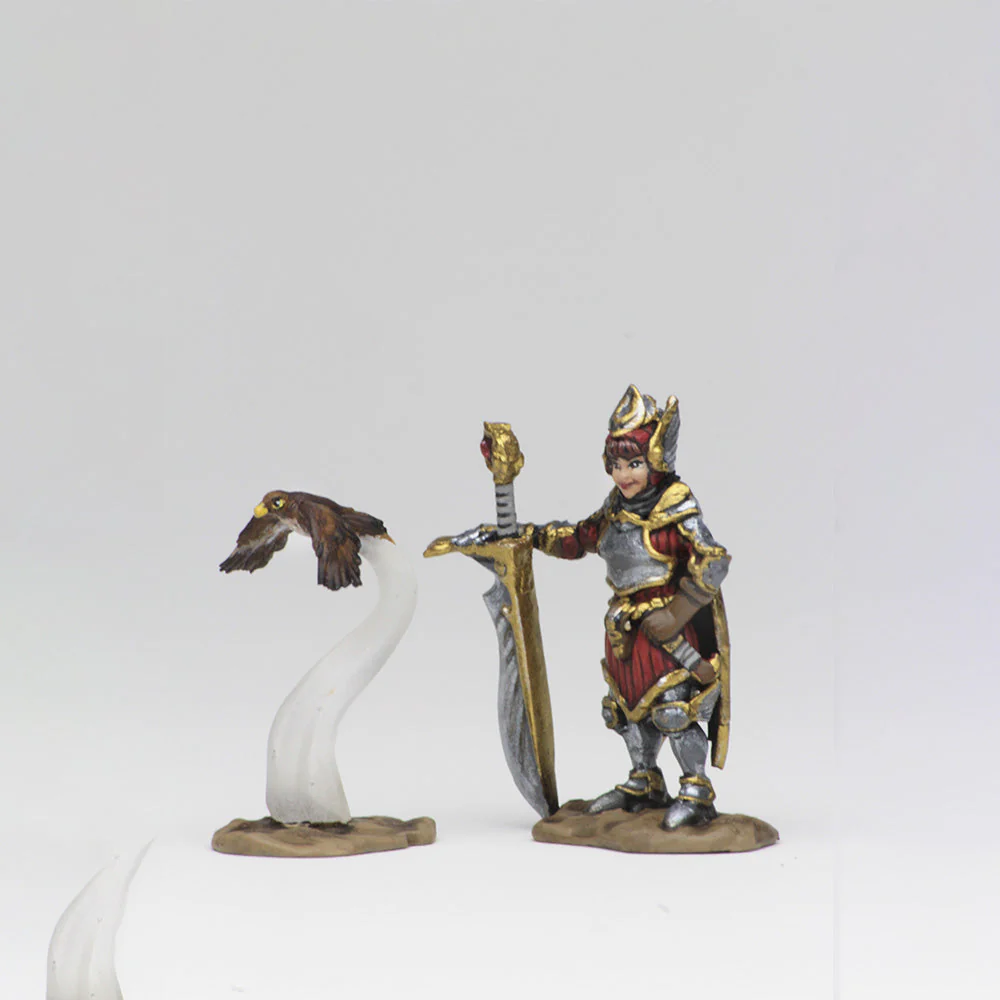 WizKids Wardlings RPG Figures: Girl Fighter & Hunting Falcon - Image 4
